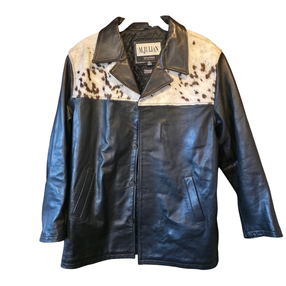 M. Julian Black and Brown Leather Jacket